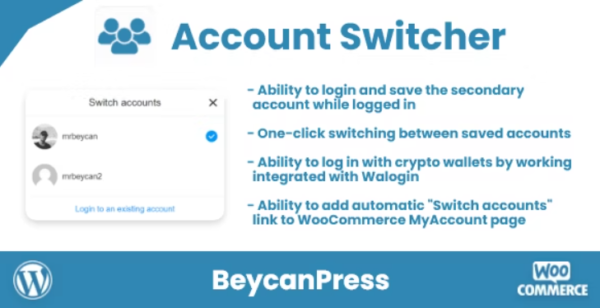 Account Switcher for WordPress (Multiple accounts plugin)