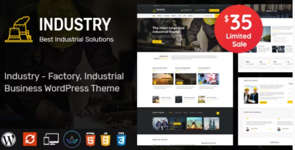 Industry Theme GPL – WordPress Theme for Factory and Industrial Business