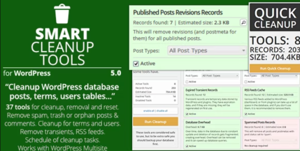 Smart Cleanup Tools Plugin for WordPress GPL