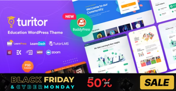 Turitor Theme GPL – Create LMS & Education WordPress Websites